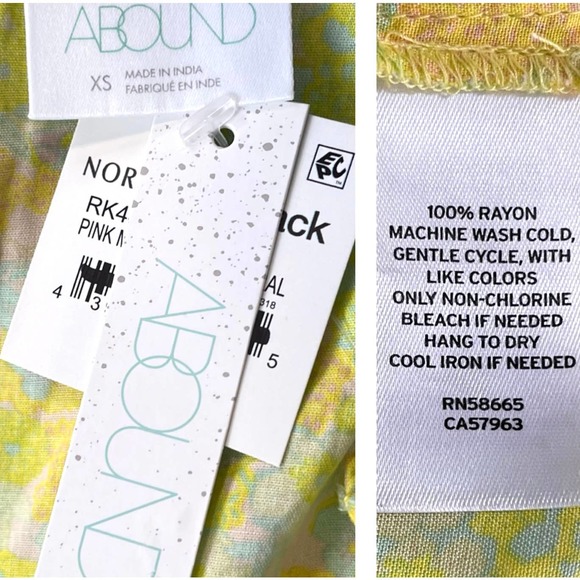 Abound Yellow Pink Blue Floral Ruffle Hem Crop Tank Top NEW XS - Picture 3 of 4